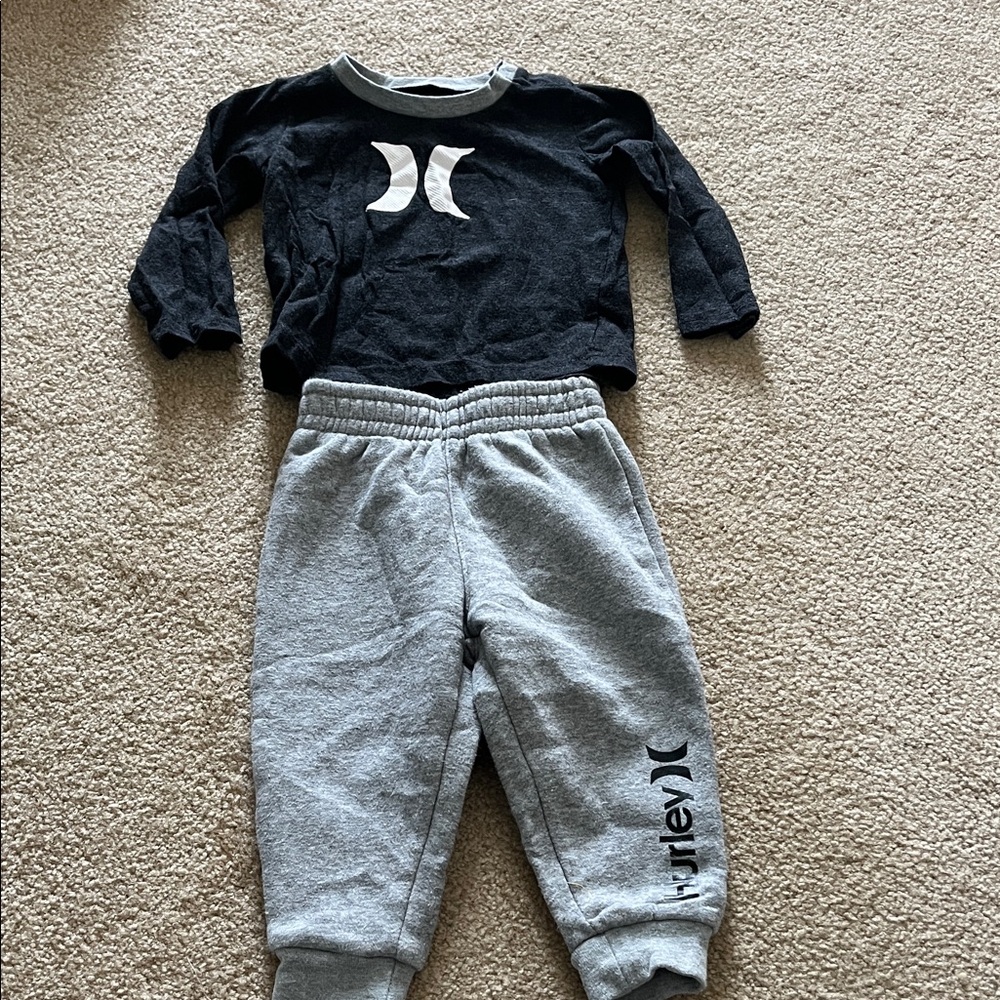 Hurley Kids Black and Gray Jogger Set